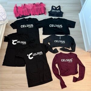 7x CELSIUS Women's Tops - Black and Maroon